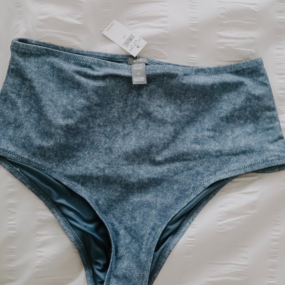 Aerie High-Waisted Denim Swim Bottoms (with tags)